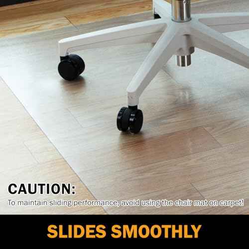 Office Chair Mat, 36" x 36" Chair Mat for Hard Floors, 0.08" Thicker Non-Slip Hard Floor Protector Desk Mat for Home, Waterproof Vinyl Floor Mat for Kids & Pets (Clear)