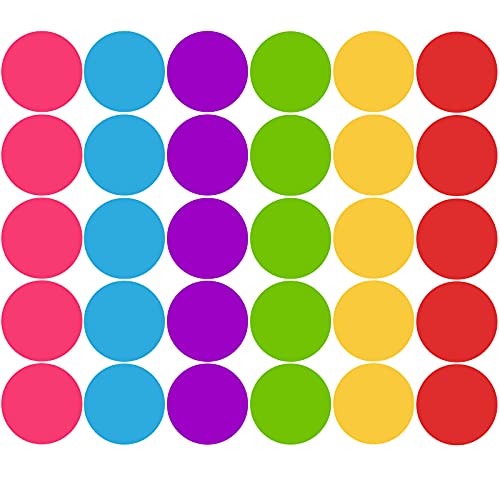 Outus 30 Pcs 6 Inch Colorful Classroom Floor Dots for Preschool & Kindergarten — Bright Dot Style