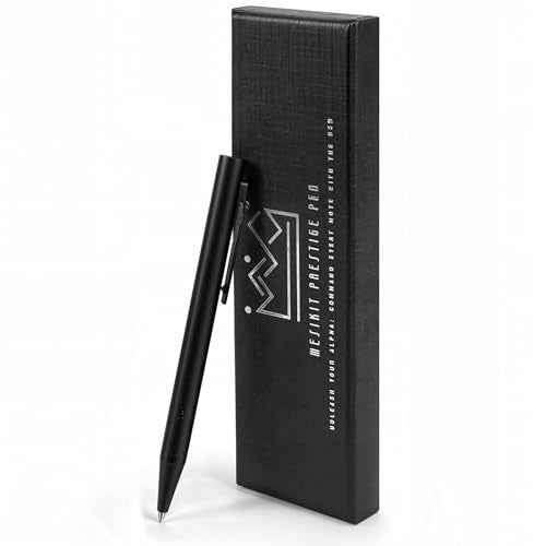 Titanium Bolt Action Pen ? Refillable Fine Tip 0.5mm Ballpoint, Matte Black Sandblasted Finish, Durable EDC Writing Pen with Pocket Clip, Gift Box Included