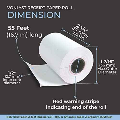 Credit Card Machine Paper Roll for Dejavoo P1 P3 P8 QD1 QD2 Z8 Z9 Z11 (30 rolls)