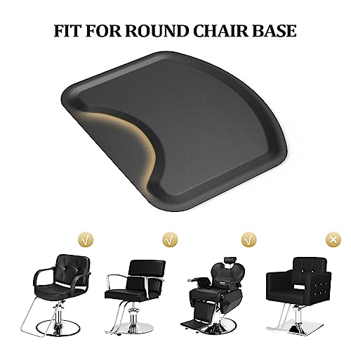 OmySalon Salon Mat for Hair Stylist Anti Fatigue, Thick Barber Chair Mats with Round Cutout Hair Salon Mats for Hairdresser Standing, Barbershop Beauty Spa Hairdressing Equipment