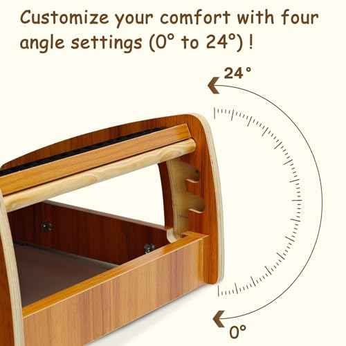 Pebble Massage Under Desk Footrest - Adjustable Ergonomic Foot Stool, Enhances Circulation and Posture at Office or Home
