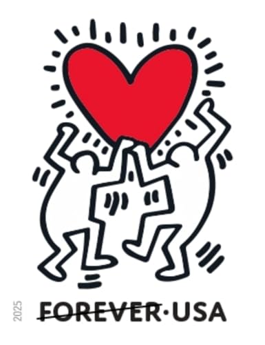 US Postal Service Love 2025 Forever Stamps Sheet of 20 - Keith Haring Design