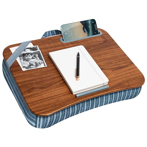 LapGear Arrow Stripes Designer Lap Desk for 15.6 Inch Laptops – Portable, Cushioned Work Surface with Phone Slot – Single Set with Optional Storage Basket