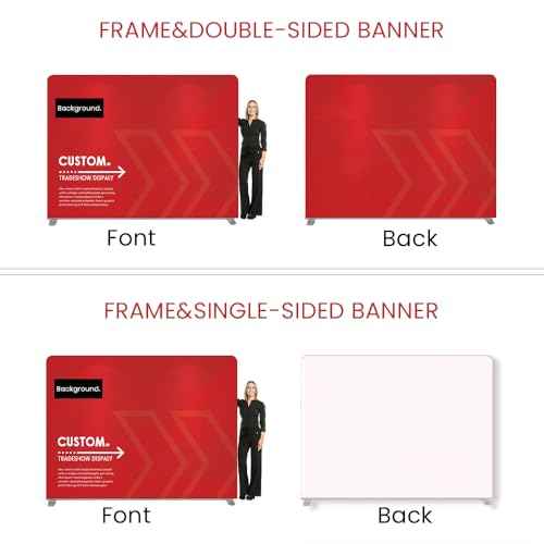 Customize Trade Show Backdrop with Tension Fabric Display Backdrop,Perfect for Trade Show Booth,Exhibition,Conference,Weddings,Parties,Stores 7.5x16.5FT(Frame&Banner Single-Sided Printing)