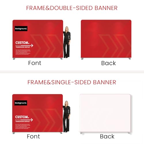 7.5x16.5FT Custom Trade Show Backdrop Tension Fabric Display with Frame & Banner