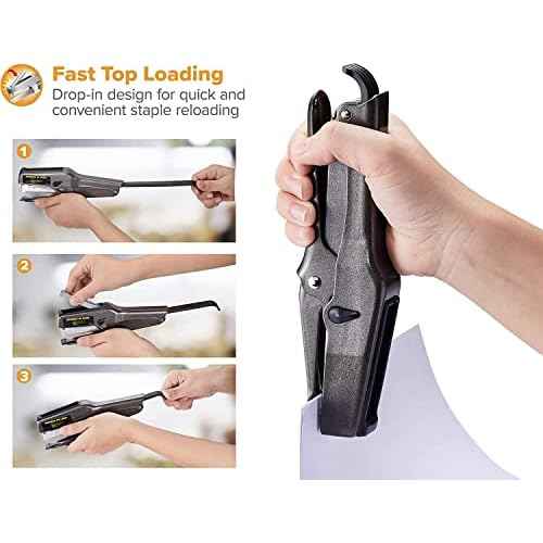 Bostitch Office B8 Plier Heavy Duty Stapler with 1250 1/4" Staples - Full Strip Metal Bostitch Stapler for Cardboard, Paper and Fabric (45 Sheet Capacity)