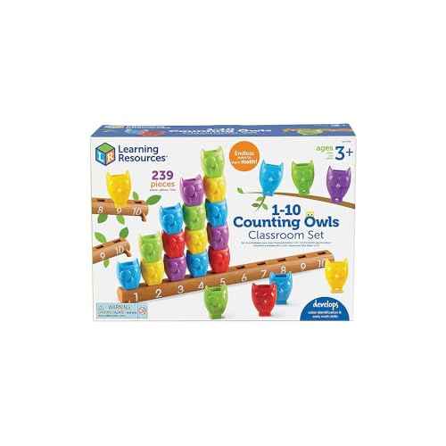Learning Resources 1-10 Counting Owls Class Set, Counting, Sorting & Color Identification