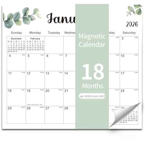 2026 Magnetic Fridge Calendar 18 Monthly Magnetic Calendar for Refrigerator 2026 Wall Calendar Planner Runs from January 2026 Until June 2027 Easy Organizing Markers Tearable (Nature)
