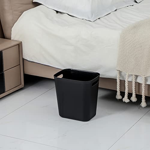 UUJOLY Black Plastic Small Trash Can 3.5 Gallon Wastebasket for Bathroom Kitchen Office