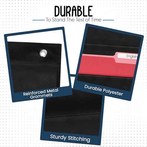 Essex Wares - 5 Pocket File Pocket Chart, Black, 14" Wide x 24" Tall - Versatile Wall Hanging File Folder Organizer for Classroom, Office, Home, and More - Wall Folder Organizer - 5 Pockets
