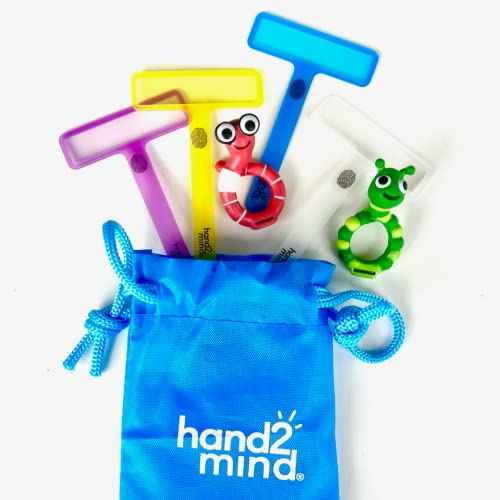 hand2mind FingerFocus Highlighter Follow-Along Friends, Guided Reading Strips, Reading Tracker, Color Overlays for Dyslexia, ADHD Tools for Kids, Reading Classroom Supplies, Reading Accessories