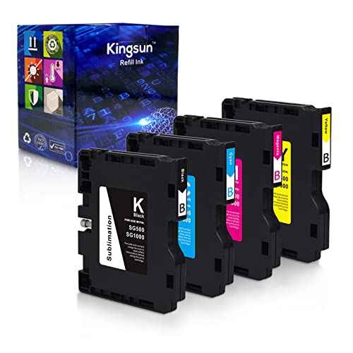 SG500 SG1000 Sublimation Ink Cartridge Compatible with Sawgrass Virtuoso SG500 SG1000 Printers 4-Pack Black, Cyan, Magenta, Yellow (B-Series)