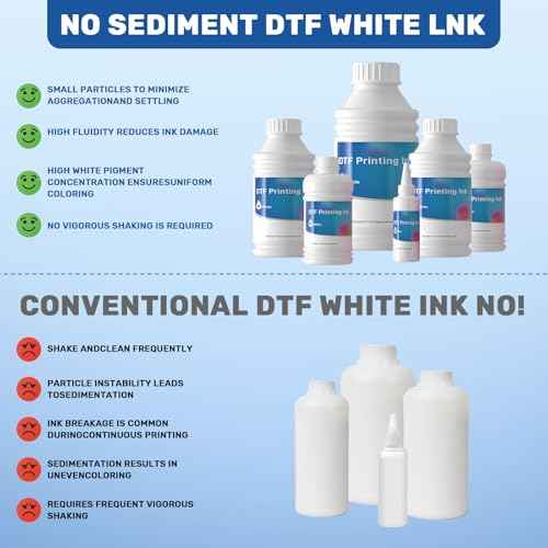 GEVANCY¢ç DTF Ink White 1000ml, Upgraded Anti Sedimentation Formula Premium Transfer Ink for DTF Printer Refill Compatible with XP600 I1800 F1080 DX5 DX7 8550 and More