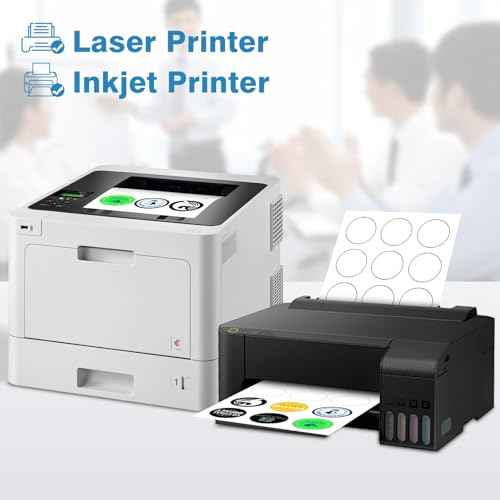 3" Circle Sticker Labels, Round Printable Sticker to Write On, Sticker Paper for Inkjet Printer, (6 Labels/Sheet), 30 Sheets