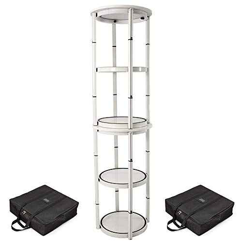 Vispronet Portable Display Case Set ? Includes 2 Stackable Showcase Counters with Collapsible Twist Designs, 16 Transparent Plastic Panels, and 2 Storage Bags