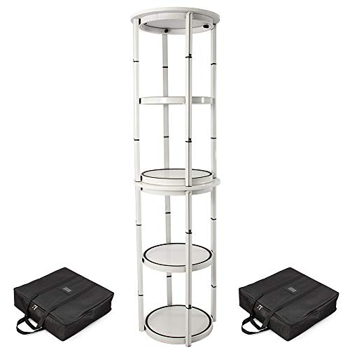Portable Trade Show Display Counter Set with Stackable Shelves & Plastic Panels