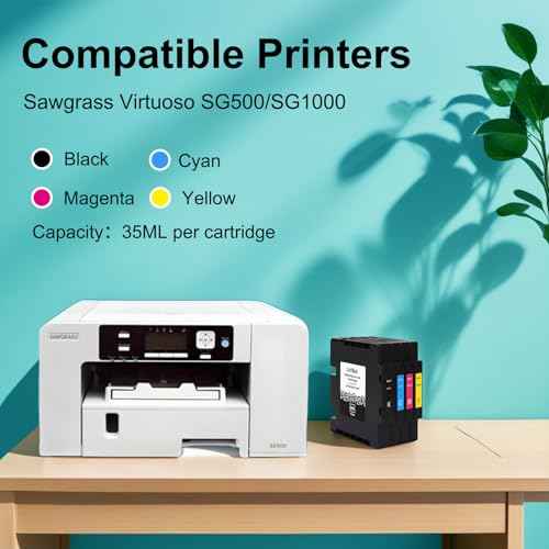Sublimation Ink Cartridge Latest Upgraded Chip Compatible for SG500 SG1000 Sawgrass Virtuoso SG500 SG1000 Printers£¨Black, Cyan, Magenta, Yellow£©