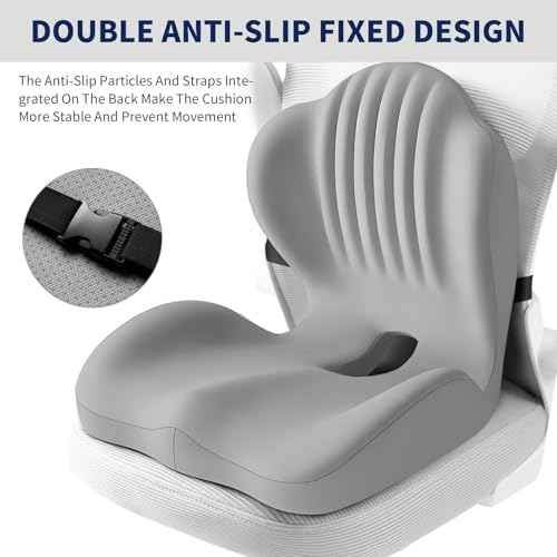 Lotarrotta Ergonomic Seat Cushion with Lumbar Support, Multi - Purpose Orthopedic Seat Pillow for Office Chair, Car, Dining Chair, Truck, Relief for Back, Hip, Leg Pain