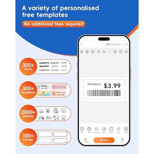 B21 Label Maker Machine with 3 Tapes, 2-Inch Wide Waterproof Tape, Bluetooth Portable Label Maker for Small Business, Office, Home, School Organization