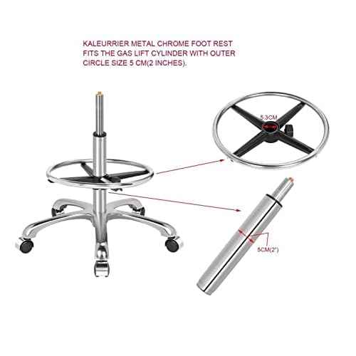 Kaleurrier Metal Chrome Foot Rest Foot Ring for Studio Drafting Chair Office Stool Salon Stool,16 inches Diameter