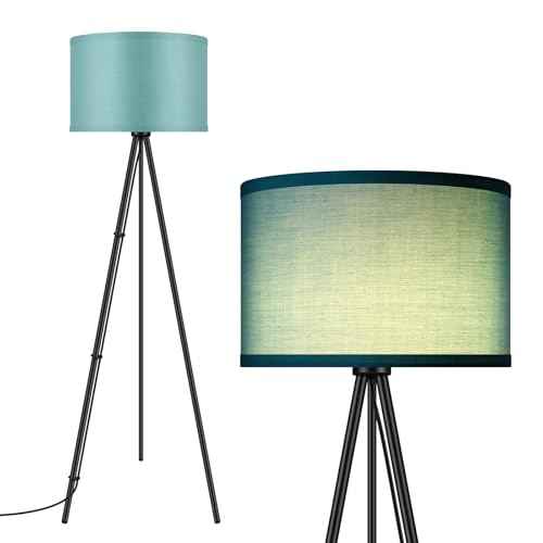 BoostArea Floor Lamp for Living Room, Tripod Floor Lamp, Green Linen Lamp Shade, Blub Not Included,Mid Century Standing Lamp for Living Room, Bedroom, Study Room and Office