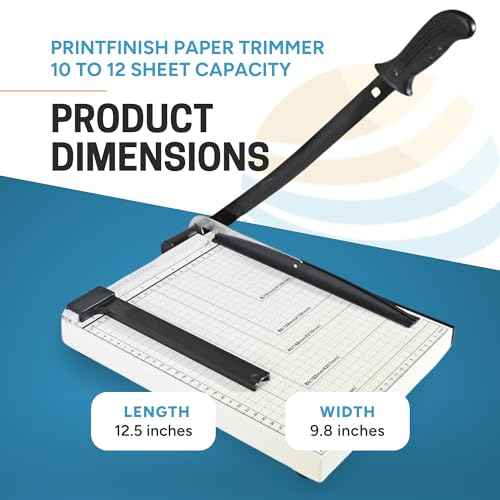 Printfinish Guillotine Paper Cutter - 12" Heavy Duty Paper Cutter with Scoring Board - Paper Slicer with Adjustable Positioning Ruler - Perfect Paper Trimmer and Cardstock Cutter for Office