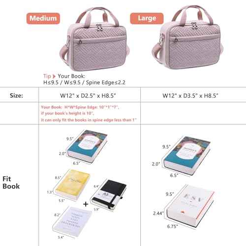 Large Bible Case for Women-Bible Covers-Bible Carrying Case-Book Bags and Totes for Women with Detachable Shoulder Strap, Bible Gift