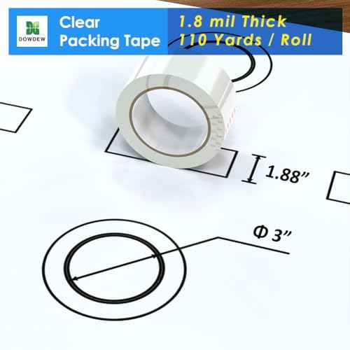 Clear Packing Tape, [2 Pack] Heavy Duty Packaging Tape 1.88 Inch x 110 Yards Ultra Strong Refill Rolls for Shipping Mailing Moving 220 Total Yards