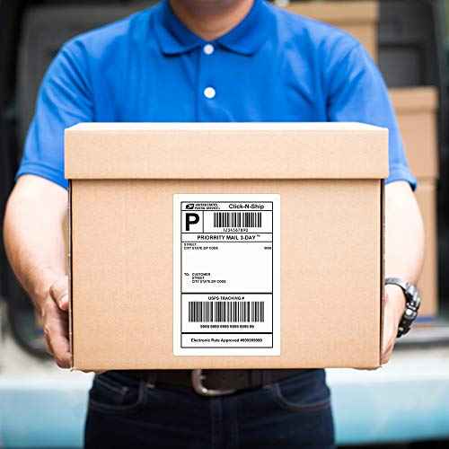 4x6 Thermal Labels, FungLam 2000 Fanfold 4" x 6" Direct Thermal Shipping Labels, Thermal Printer Labels with Perforated line, Permanent Adhesive, Compatible Zebra, Rollo Label Printer