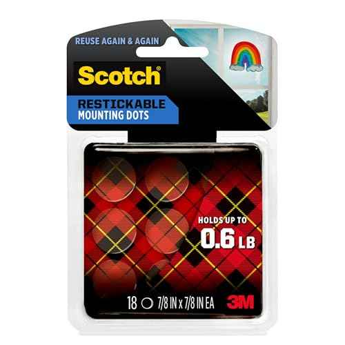 Scotch Restickable Mounting Dots, Clear, 7/8-Inch Circles, 216 Pack (12 Packs of 18)? Reusable Double-Sided Adhesive for Photos, Posters, and Lightweight Items