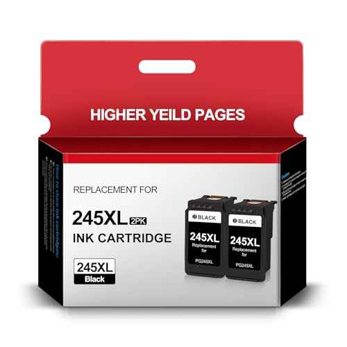 PG-245XL Black Ink Cartridges Replacement for Canon 245XL Ink for PIXMA MG2420 MG2520 MG2522 MG2920 MG2922 MG3029 TS202 TS3122 TR4520 TR4522 Printer (2 Black)