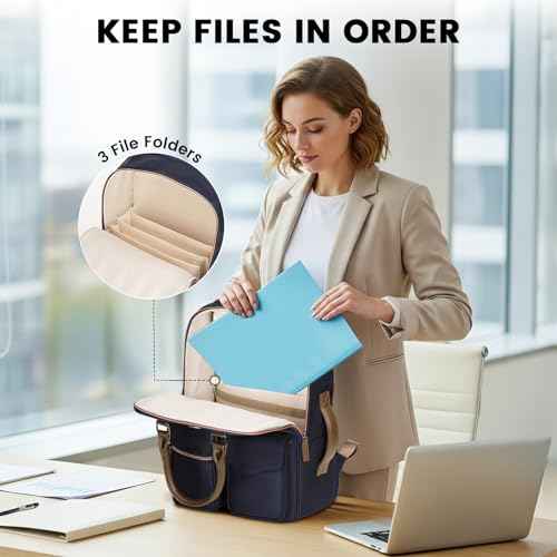 MATEIN Professional Backpack for Women, Slim Business Executive Work Backpack with USB-C Port & Accordion File Folder Fit 15.6 Inch Laptop, Water Resistant Personal Item Bag for Office Travel