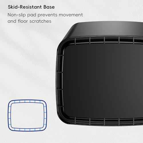 EKO Laguna 2.6 Gallon/10L Matte Black Stainless Steel Open Top Trash Can with Removable Inner Basket - Modern Bathroom & Office Waste Bin