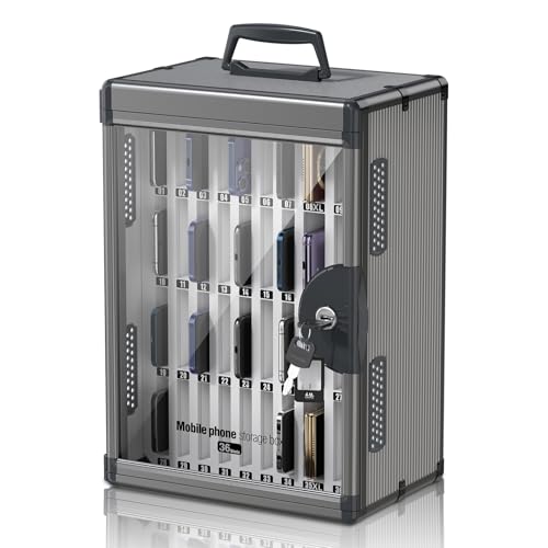 36 Slots Cell Phone Locker for Classroom, Portable Mobile Storage Box