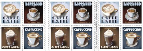 United States Postal Service Espresso Drinks Postage Stamp Booklet of 20 - Forever Collectible