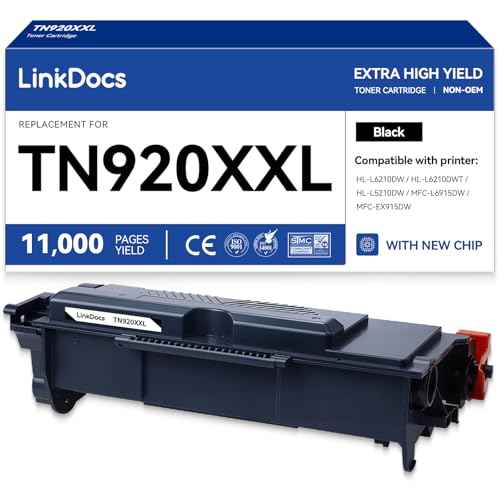 LinkDocs TN920XXL Extra High Yield Toner Cartridge V2 Replacement for Brother TN920XXL TN920XL TN920 Compatible with HL-L5210 HL-L5215DW HL-L6210DW HL-L6217DW HL-L6310DW HL-L6415DW DCP-L5510DN Printer