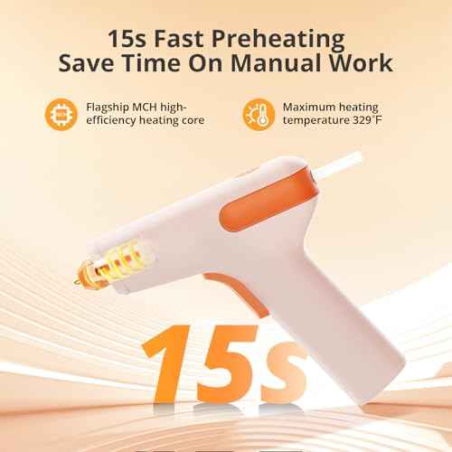 Motor-Driven Cordless Hot Glue Gun with 15s Fast Preheating, Anti-Drip & Auto Power-Off, Rechargeable Glue Gun Kit Includes Premium Glue Sticks, Perfect for Home Crafts, DIY, and Quick Repairs