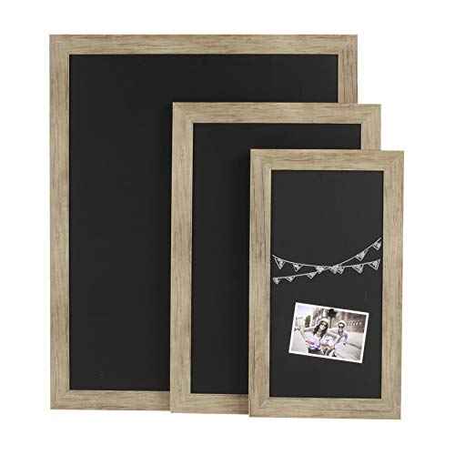 DesignOvation Beatrice Framed Magnetic Chalkboard, 13x23, Rustic Brown