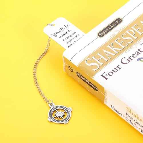 Coworker Leaving Gifts for Women,Farewell Going Away Goodbye Gifts for Coworker Friends Her Nurse Boss Teacher Employee Compass Bookmark You Will Be Missed Retirement Gifts for Women