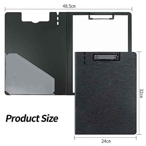 A4 Clipboard Folder,10 Pack Foldable Clipboards with Pocket for Business,Office,School or Restaurant (Black)