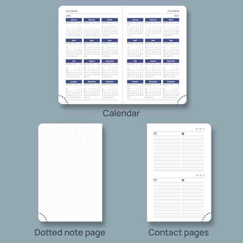 POPRUN 2026 Pocket Weekly Planner (Super Mini Size 3'' x 4.5'') 12 Months Compact Calendar for Purse, Two Pages Per Week with Monthly Overview, Soft Cover, Two Bookmark Ribbons - Black