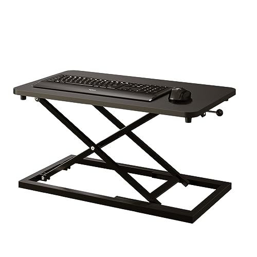 Decoholic Single 24 inch Scissors Lift Keyboard and Mouse Riser, Height Adjustable Standing Desk Converter for Ergonomic Sit Stand Workstations£¬suitable to hold large/small items (24inch, Black)
