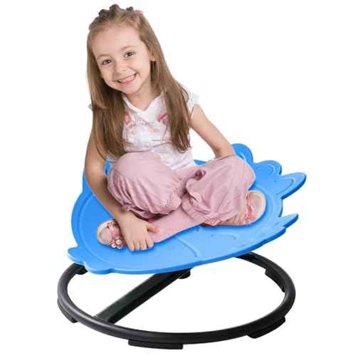 Juoe Autism Kids Swivel Chair,Kid Sensory Chair,Spinning Chair for Autistic Kids & ADHD Children,Children Training Body Coordination Autism Sensory Products for Ages 3 Years and UP(Blue)