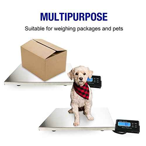 Charmline 660lbs x 0.1lbs High Accuracy Digital Postal Scale, Shipping Scale with 21x17 Large Stainless Steel Platform, Heavy Duty Scale for Packages/Dog/Postage/Luggage, Battery & AC Adapter Powered
