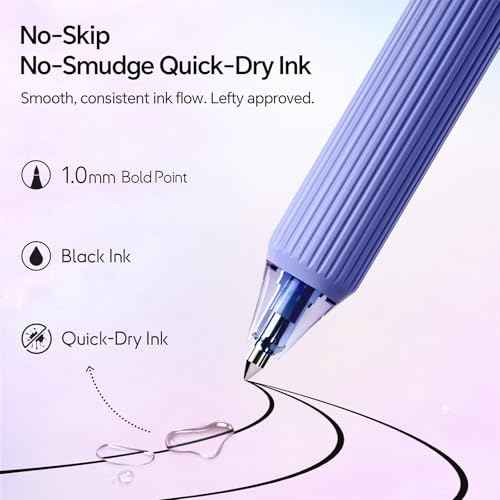 WRITECH Gel Pens Fine Point: 1.0mm Black Ink Retractable 4ct Smooth Writing with Aesthetic Gradient Color Barrel for Journaling Note Taking Silent Click No Smear Nebula Pen Set