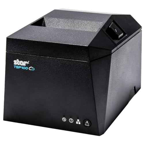 Star Micronics TSP143IVUE USB/Ethernet (LAN) Thermal Receipt Printer with Android Open Accessory (AOA), CloudPRNT, Cutter, and Internal Power Supply - Gray