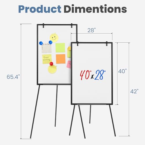 40x28 White Magnetic Dry Erase Board with Stand & Accessories