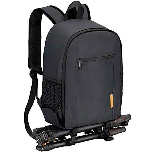 TARION Camera Bag Professional Camera Backpack Case with Laptop Compartment Waterproof Rain Cover for DSLR SLR Mirrorless Camera Lens Tripod Photography Backpack for Photographer Black TB-S(L)