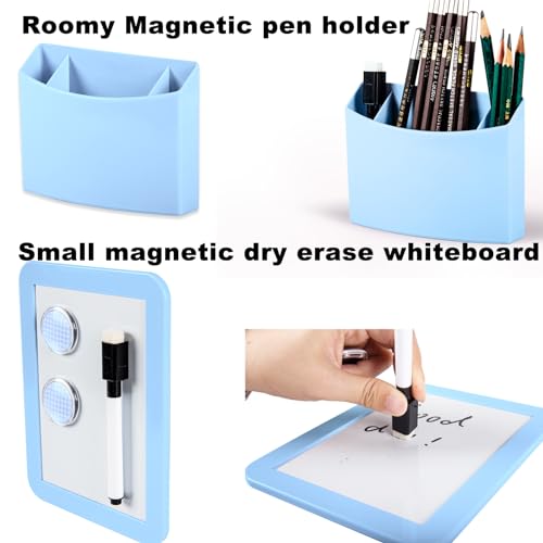 Svartur Blue Locker Accessories Set with Whiteboard Mirror & Pen Holder for Girls